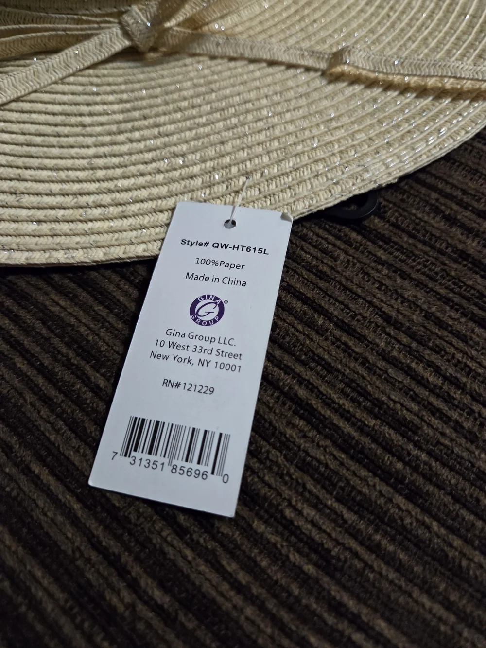 Chatties Women's Wide Brim Straw Sun Hat - Cream